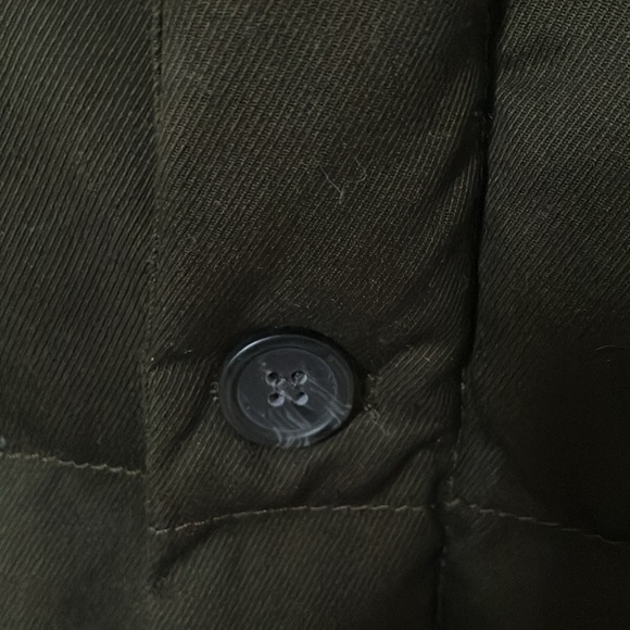 Banana Republic: Puffer Cloth Olive Green Cotton Blend Vest- XL - Picture 14 of 16